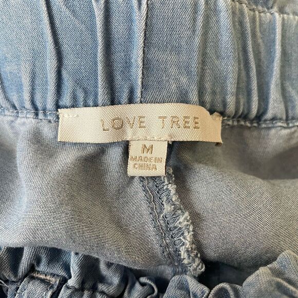 Love Tree Pull On Jogger‎ Pants Elastic Waist Chambray Tencel Women's Medium - Picture 7 of 8